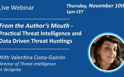 Live Webinar – From the Author’s Mouth: Valentina Costa-Gazcón – Practical Threat Intelligence and Data Driven Threat Hunting